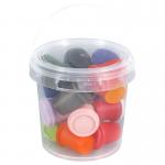 100% Material Translucent Plastic Round Coffee Bean Storage Bucket With Lid And Handle for sale
