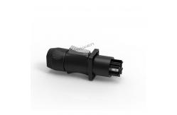 China Ip65 3 Pin Female Waterproof Power Connector Black Output Outdoor Powercon supplier