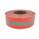 fluorescent safety tape fabric stripes Vinyl Textile Reflective Transfer Film Segmented Orange Yellow for sale
