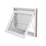 White UPVC PVC Awning Window French Style Double Glass Small Size Design for sale