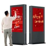 55 Inch Interactive Exterior Digital Signage Totem Ultra Bright Waterproof for sale