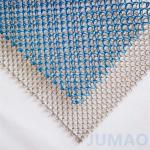 Metallic Diamond Patterned Facade Metal Mesh Curtains for Architectural Interiors and Exteriors for sale