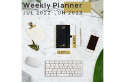 China Tiny Hardcover Weekly Planner With Hourly Schedule Monthly Tabs supplier
