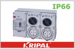 China 5 Pin  IP66 Weatherproof Switch Socket 32 Amp with RCD Switchboard supplier