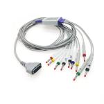 EDAN DX12 Compatible 10 Leads IEC AHA Holter ECG Cable With Banana 4.0 for sale