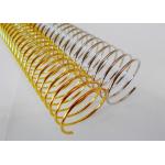 4:1 Thickness 2.0mm Metal Spiral Binding Electroplated Gold Silver Wire Coil