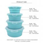 Custom Round Collapsible Food Storage Containers Silicone Bento Lunch Box