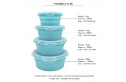 China Custom Round Collapsible Food Storage Containers Silicone Bento Lunch Box supplier