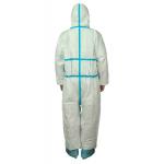 CAT.III Type 4/5/6 Disposable Coverall With Blue Tape Anti Static MP Chemical Clothing for sale
