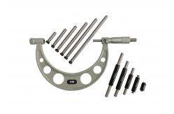 China 0-150mm Interchangeable Anvils Outside Micrometer With Ratchet Thimble For Easy Application supplier