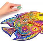 Eco Friendly Magic Animal Wooden Jigsaw Puzzles Shining Fish