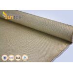 Yellow Flame / Spark Resistant Fire Fiberglass Welding Blanket Roll Fabric Vermiculite Coated for sale