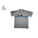 Breathable Polyester T Shirts For Sublimation Printing , White Zip Neck Polo Shirt OEM for sale
