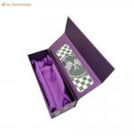 Clear Window Roses Flower Box Kraft Paper Valentine's Day Gift Box Purple Magnetic Paper Box Packaging With Silk Fabric Insert for sale