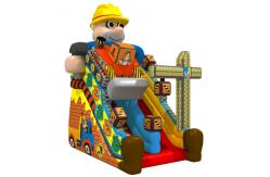 China Inflatable Construction High Slide PVC Bounce House For 8-12 Children supplier