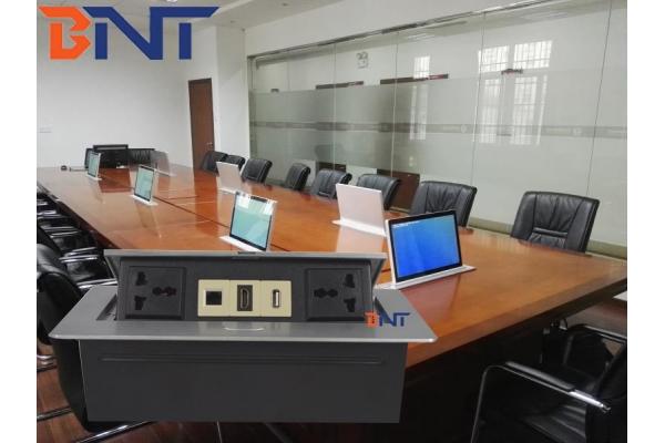 available replace module design used in conference room desktop hidden pop up socket