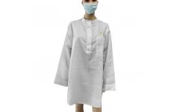 China Round Sleeve Pullover Cleanroom Smock Apparels With Reliable Static Dissipation supplier