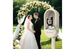 China White-Phone-Booth-with-Audio-Guestbook-Phone supplier