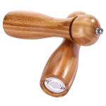 Burnished Bamboo Salt And Pepper Mills , Wooden Pepper Mill Grinders With Ceramic Mechanism for sale