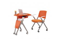 China Modern Foldable ABS / PP Plastic Round Training Room Tables And Training Chairs Set supplier