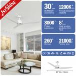 White 3 ABS Blades Ceiling Fan With Smart Remote Control
