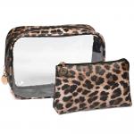 2pcs Women Portable Toiletry Bag With Zipper Closure