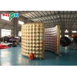 Customized Inflatable 360 Photo Booth Shape Enclosure Gold Inflatable Backdrop Booth