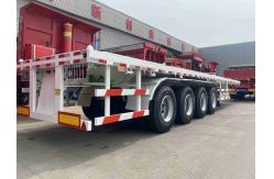 China 100T Maximum Load Capacity Flatbed Container Semi-Trailer with Mechanical Suspension supplier