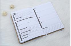 China Box Packed Daily Weekly Planner Undated White Logo Sewn Thread Binding supplier