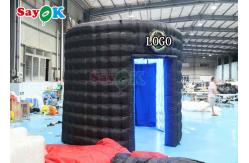 China Custom Black Inflatable Dome Tent Birthday Party Inflatable Led 360 Photo Booth Enclosure supplier
