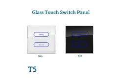 China RS485 Blue Light Style Glass Panel Touch Switch Zinc Alloy Edge Frame supplier