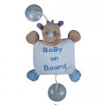 Eco Friendly Hippo Plush Toy , Hanging Type Blue / Brown Hippo Stuffed Animal for sale