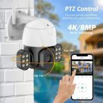 8MP Wireless 4K CCTV Security Camera Full UHD PTZ ABS Material for sale