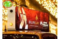 China HD Video IP65 waterproof car roof led sign display , led sign double sided supplier