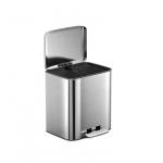 11.5L*2 Stainless Steel Soft Close Square Pedal Trash Bin for Living Room and Office Silver Foot Pedal Structure Design for sale