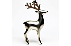 China Antique Metallic Plating Reindeer Ornament With Glitter Accents supplier