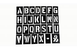 China Interlocking Characters PVC Rectangle Black Number And Letter Stencil For Public supplier