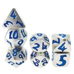 DND Blue Silver Dice Set Polyhedron Green Metal Manual Grinding Polyhedral for sale