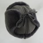 Trapper Sheepskin Hat Shearling Mens Winter Hats With Ear Flaps for sale