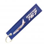 Bold Tri-Color Boeing 767 Dual-Face Keychain – Oversized Aircraft Embroidery & Premium Metal Hardware for Aviation Pride for sale