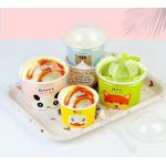 Biodegradable 280ml Ice Cream Paper Cup With Plastic Lids Logo Printing