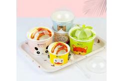 China Biodegradable 280ml Ice Cream Paper Cup With Plastic Lids Logo Printing supplier