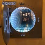 Mirror Stainless Steel Wall Sculpture Customized Led Lighting Square Geometric Decoration for sale