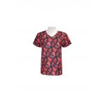 China 250 GSM Polyester 92% Spandex 8% V Neck Printed Medical Scrubs Anti-bacteria Wrinkle-free manufacturer