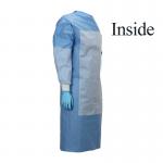 Custom Breathable Antibacterial Isolation Gown SMS PP PE with Knitted Cuff