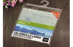 China Clear Plastic PVC Underwear T Shirt Bag Clothing Packaging Bag With Hanger Hook supplier