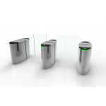 Half Height Glass Sliding Speed Gates Turnstile With Card Reader Access Control