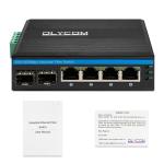 Industrial Network Switch 6 Port 100M/1000M Fiber Unmaaged Din Rail 12V 24V Input for sale