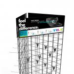 Triangle Mobile Display Stand Gridwall Display Rack With Wheels