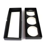 Foldable 3 Pack Lip Balm Packaging Box Black Holder Cosmetic Jar With Cardboard Insert for sale